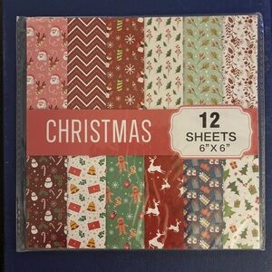 (3 for $20) Christmas Craft Paper Set 12 sheets 6" x 6"